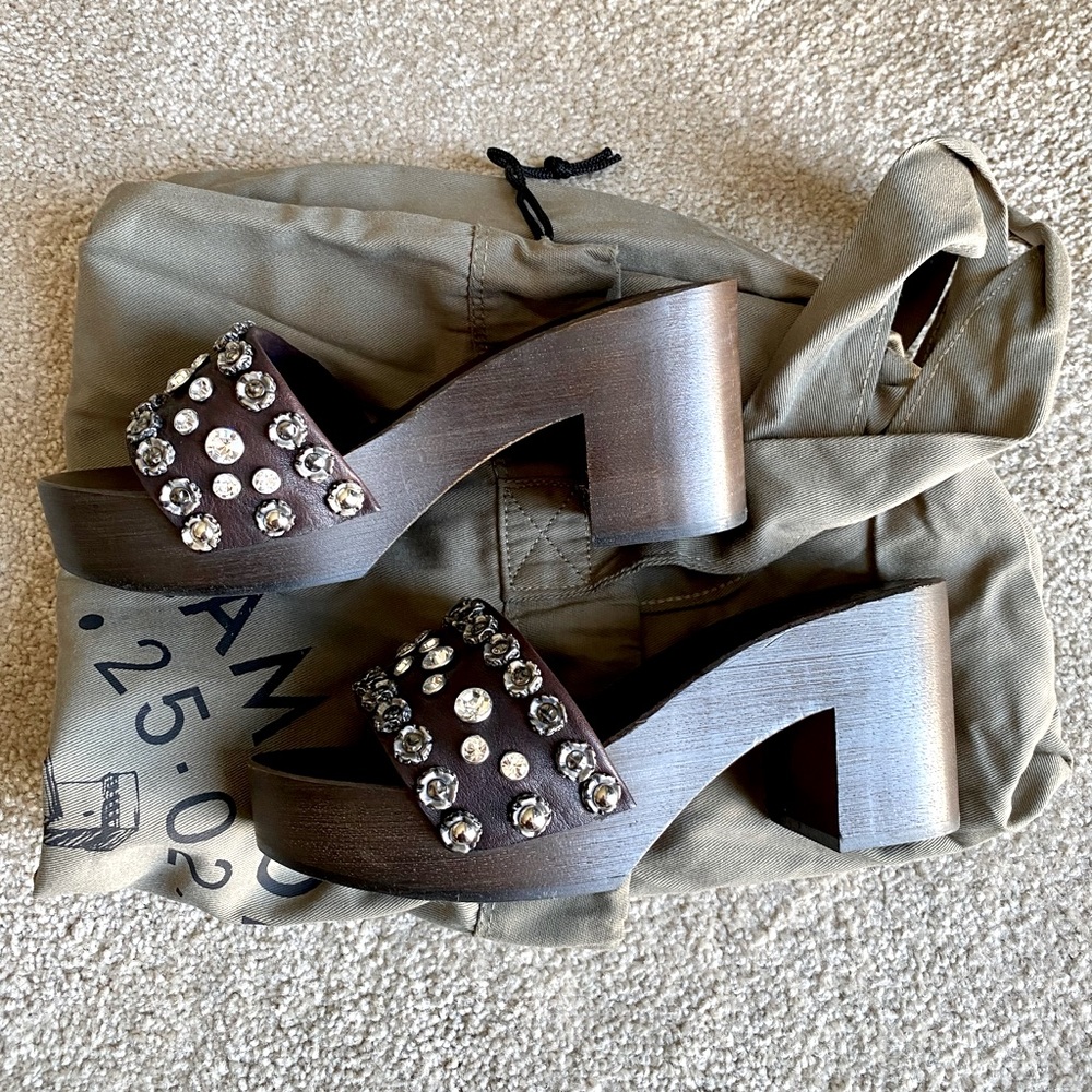 Campomaggi Clog Espresso Brown Size EU 36 with dust bag